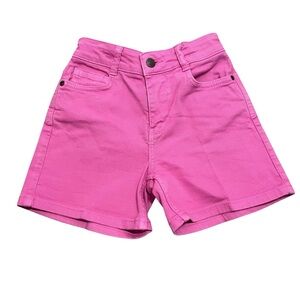 Mini Boden Girls Pink Denim Shorts Size 7Y